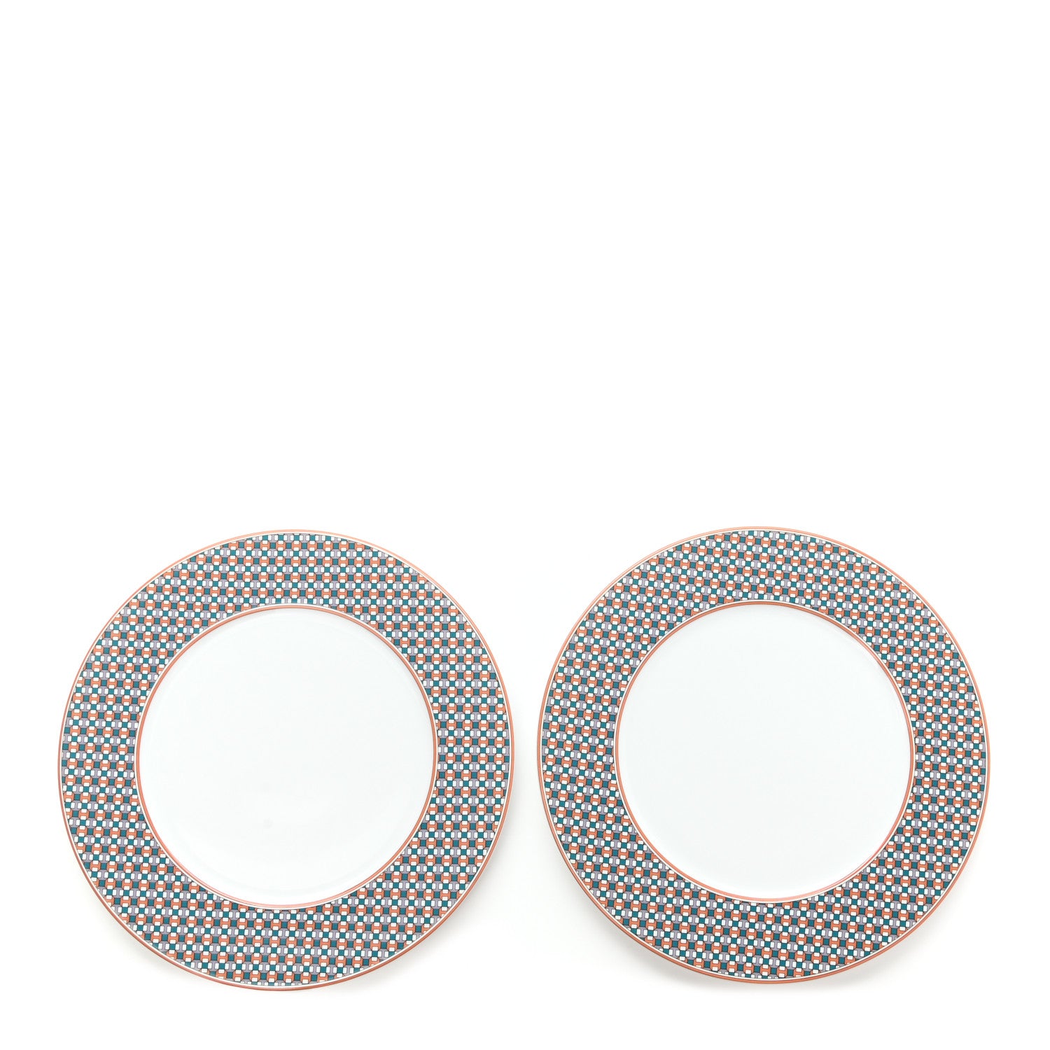 Hermes Porcelain Tie Set Dessert Plate Set of 2 1 of 5