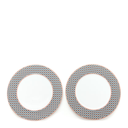 Hermes Porcelain Tie Set Dessert Plate Set of 2 1 of 5