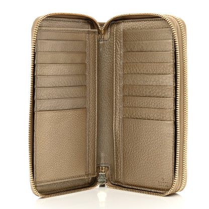 Gucci Metallic Pebbled Calfskin Soho Zip Around Organizer Wallet Golden Beige 6 of 9