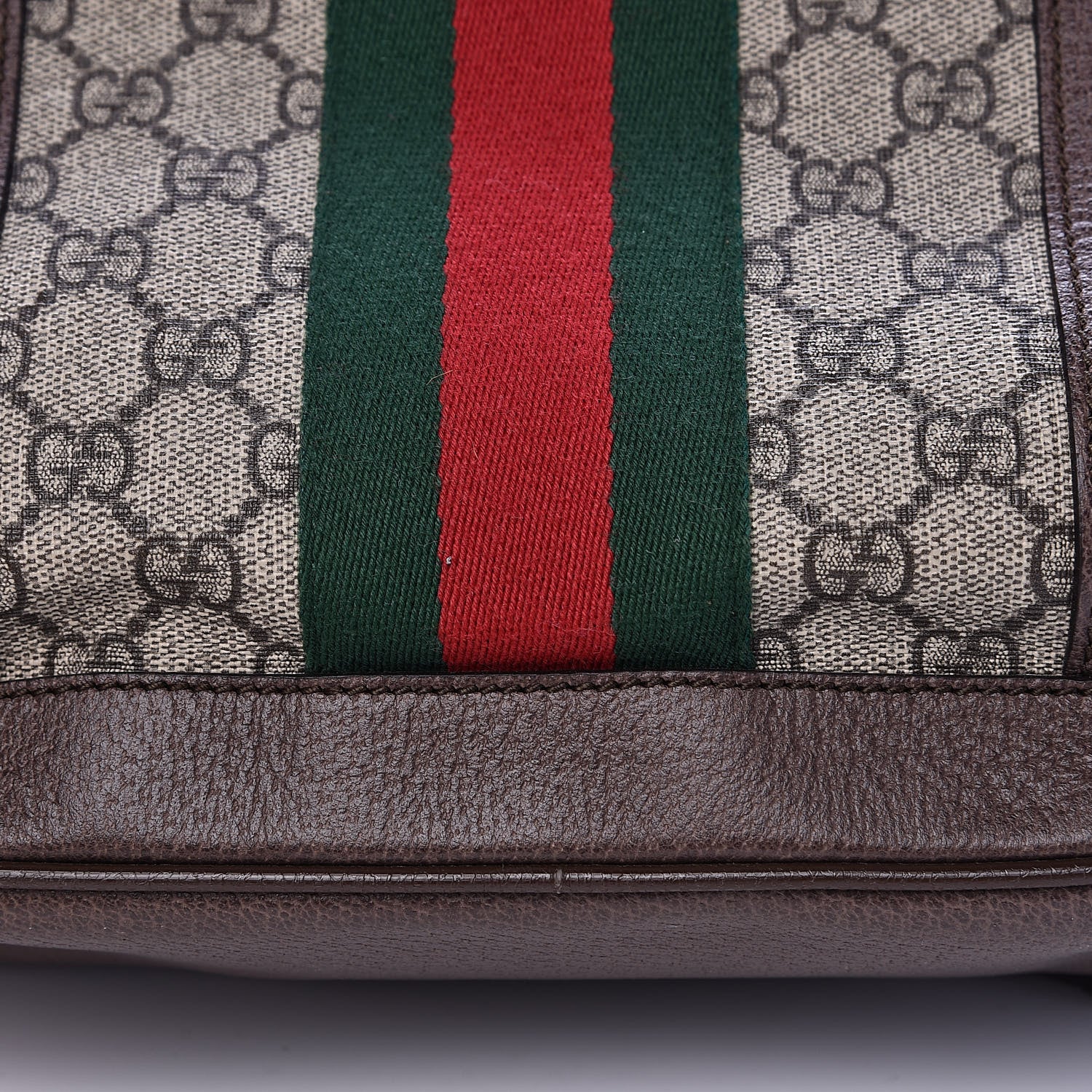 Gucci GG Supreme Monogram Calfskin Web Small Ophidia Day Backpack Beige Ebony New Acero 11 of 13