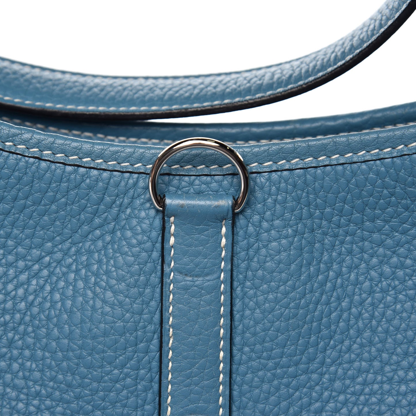 Taurillon Clemence Trim II 35 Shoulder Bag Blue Jean