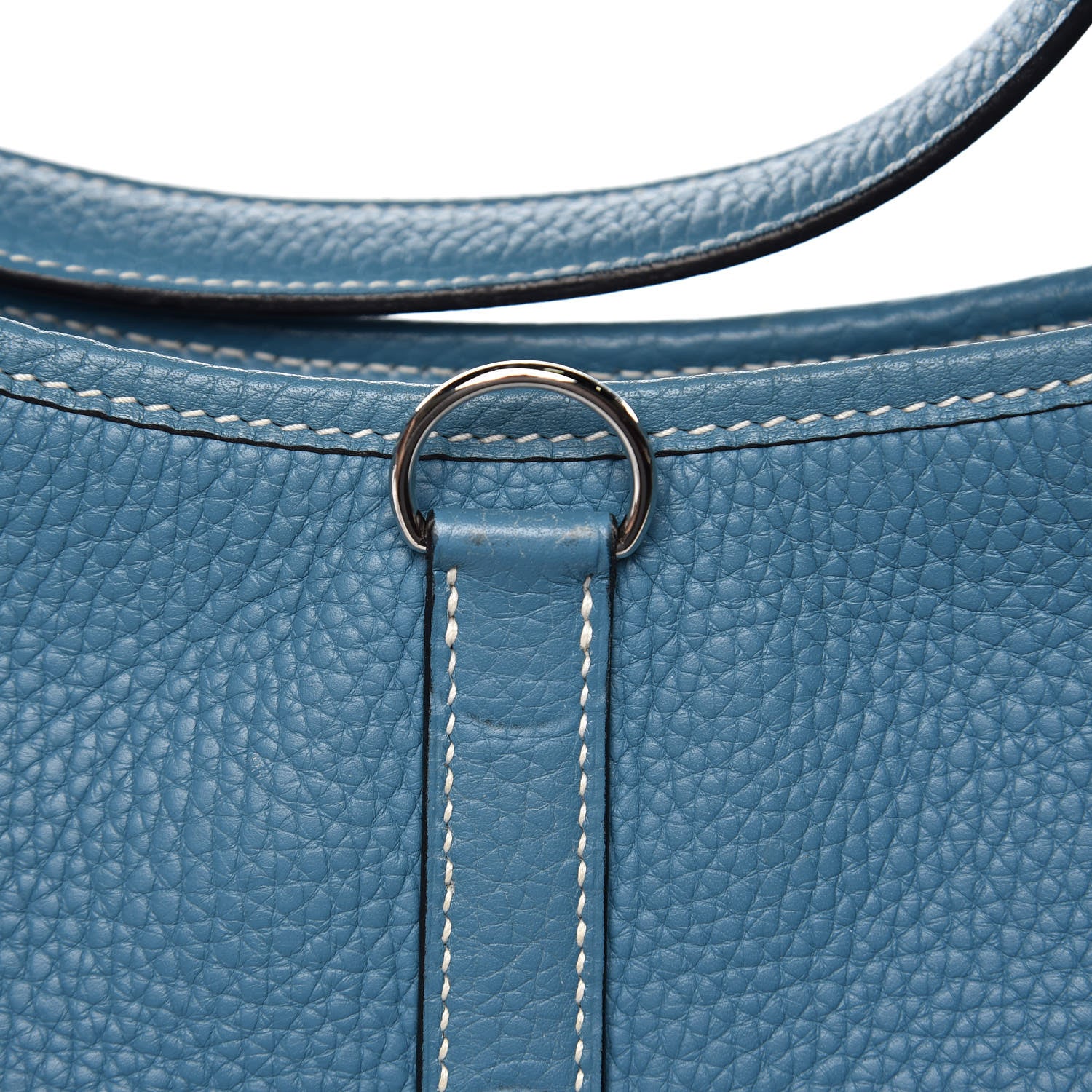 Hermes Taurillon Clemence Trim II 35 Shoulder Bag Blue Jean 15 of 15