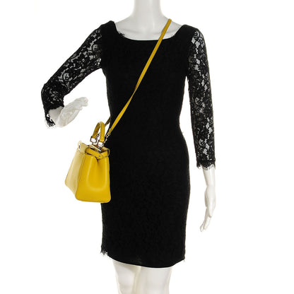 Fendi Nappa Mini Peekaboo Iconic Satchel Lime 2 of 11