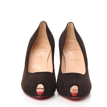 Christian Louboutin Suede Open Clic 85 Pumps 42 Coffee 2 of 7