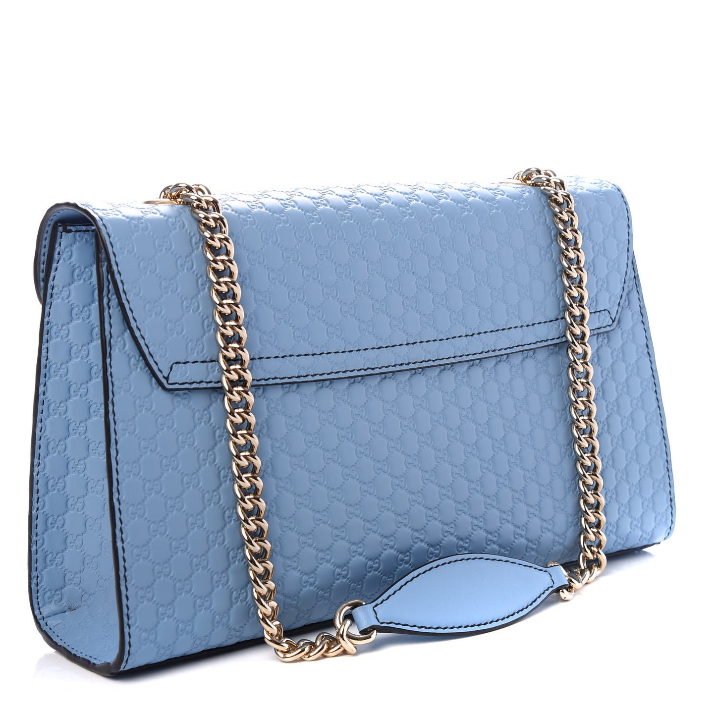 Microguccissima Medium Emily Chain Shoulder Bag Mineral Blue