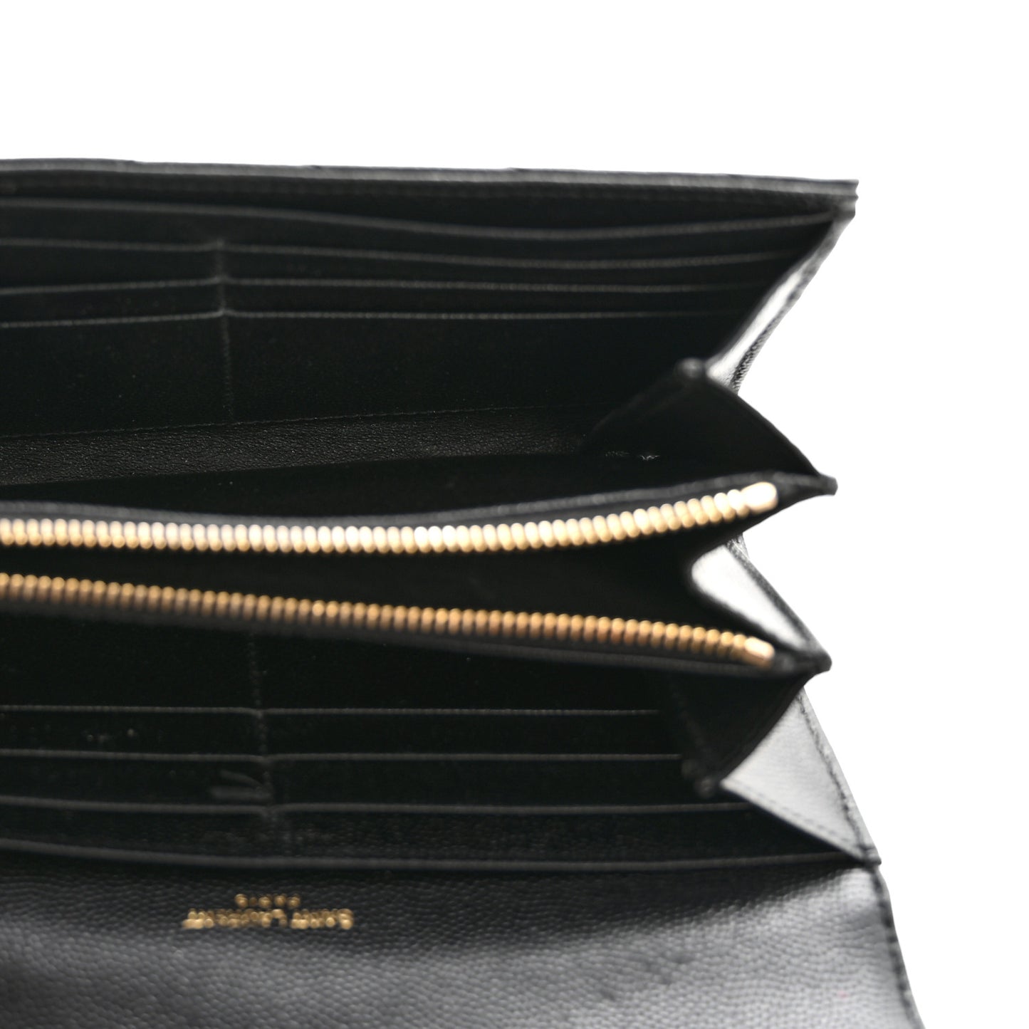 Grain De Poudre Matelasse Chevron Monogram Flap Wallet Black