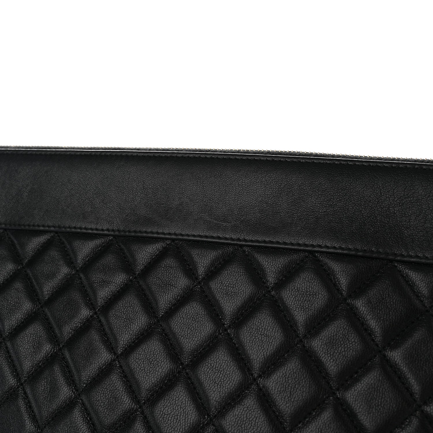 Chanel Lambskin Quilted Large Vintage Mademoiselle Cosmetic Case Black 10 of 12