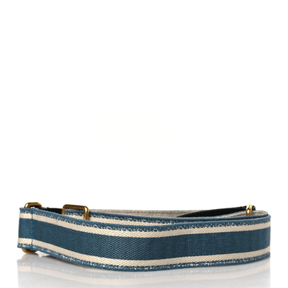 Christian Dior Canvas Embroidered Adjustable Shoulder Strap Deep Ocean 2 of 5