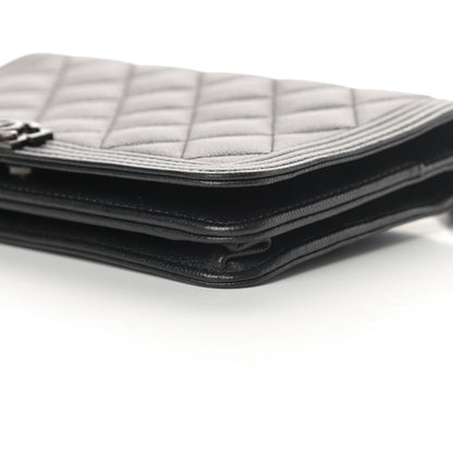Chanel Caviar Quilted Boy Wallet On Chain WOC So Black 11 of 14