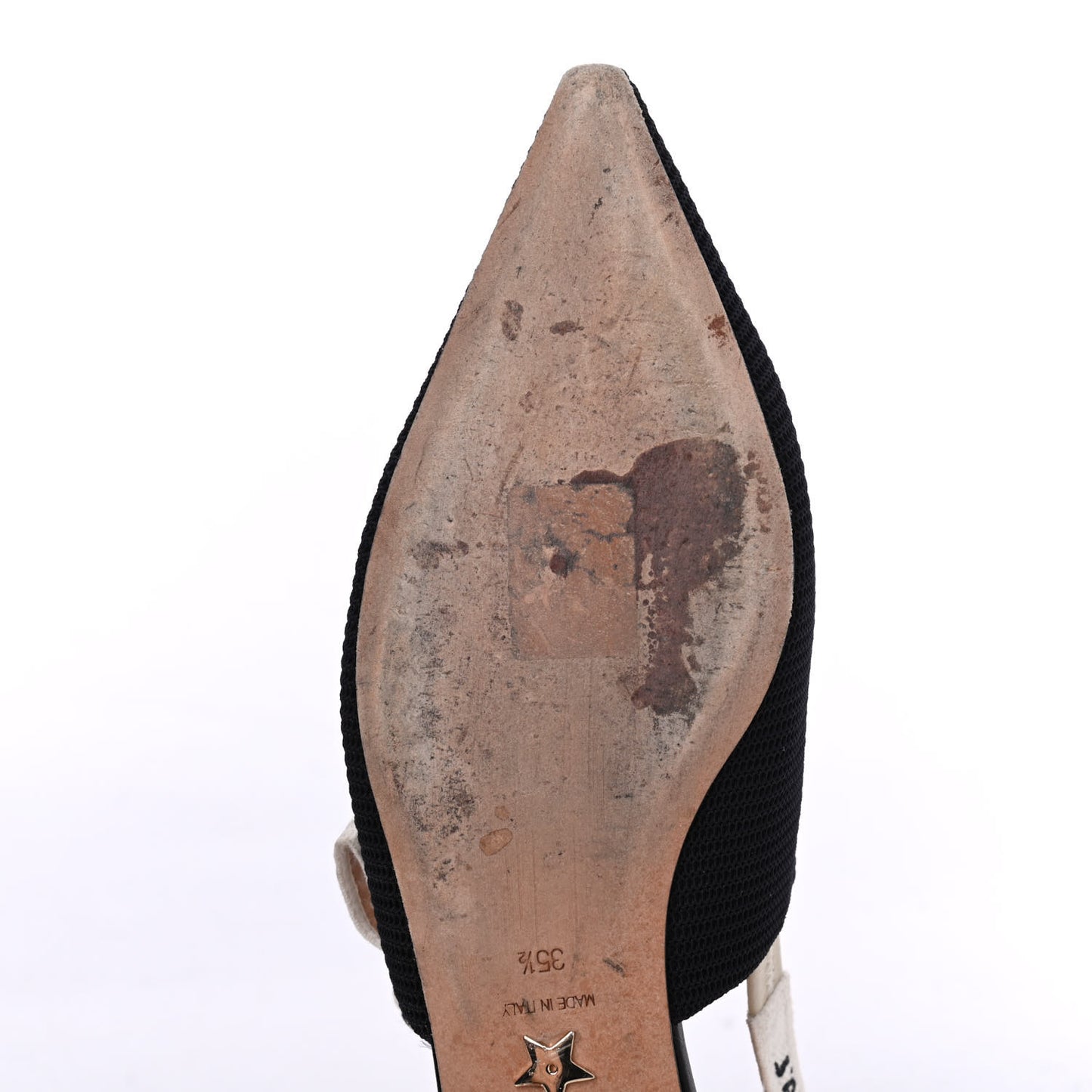 Technical Canvas Ribbon J'Adior Slingback Ballet Flats 35.5 Black