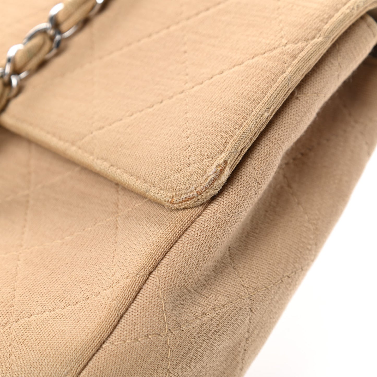 Jersey Quilted Medium Single Flap Beige
