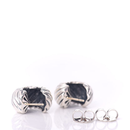 David Yurman Sterling Silver 14K Yellow Gold Small Thoroughbred Shrimp Earrings 3 of 4