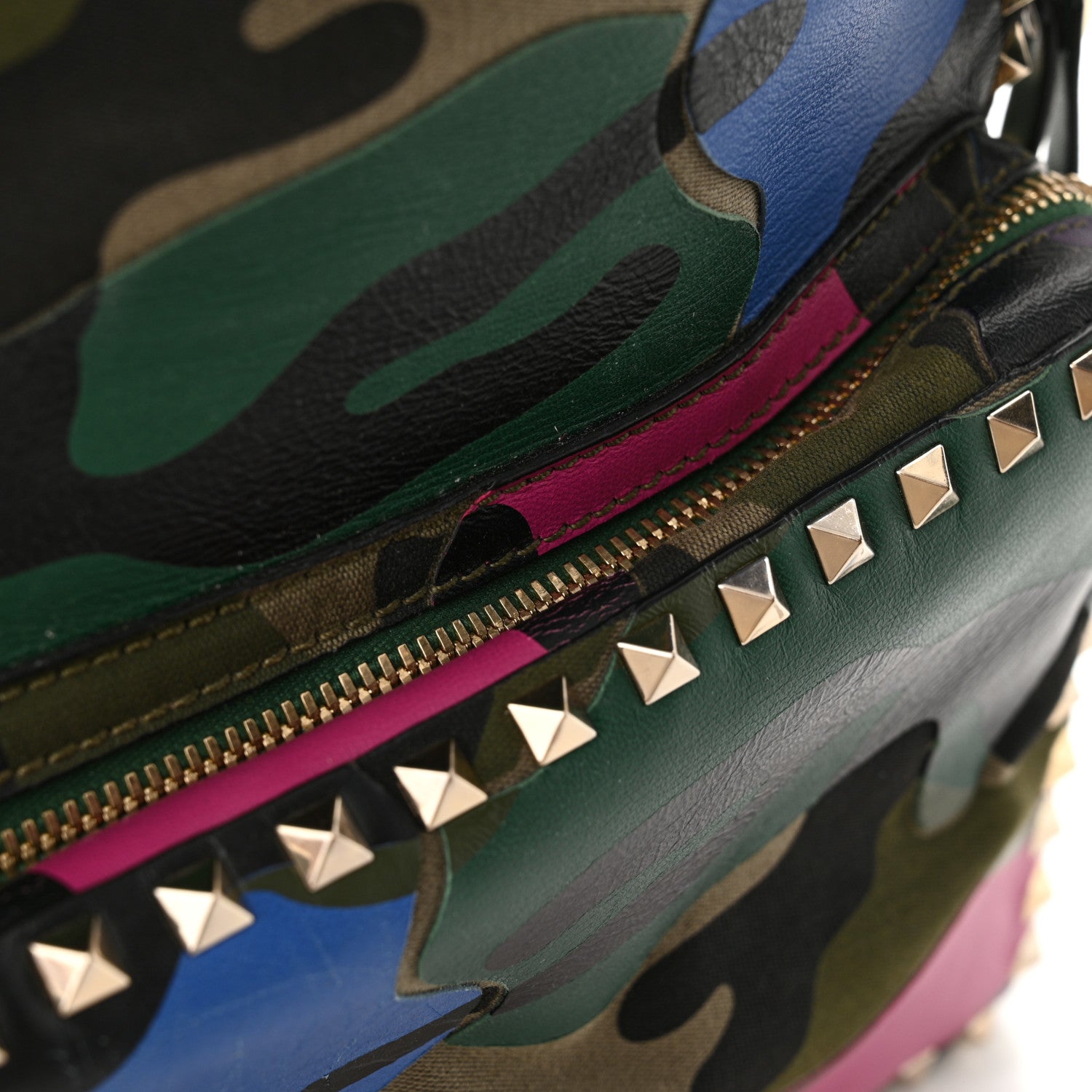 Valentino Garavani Nylon Calfskin Psychedelic Camouflage Medium Rockstud Backpack Multicolor 18 of 20