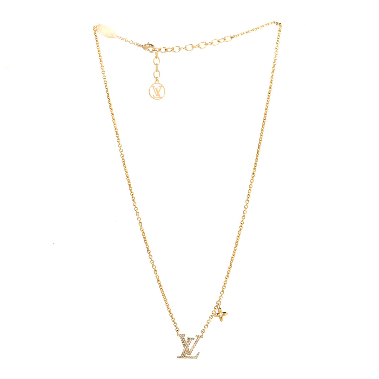 Metal Crystal LV Iconic Necklace Gold