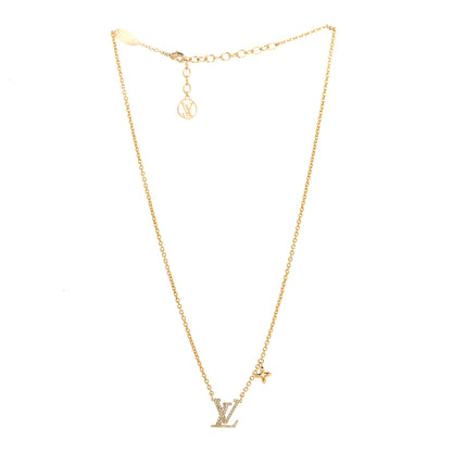 Louis Vuitton Metal Crystal LV Iconic Necklace Gold 3 of 6