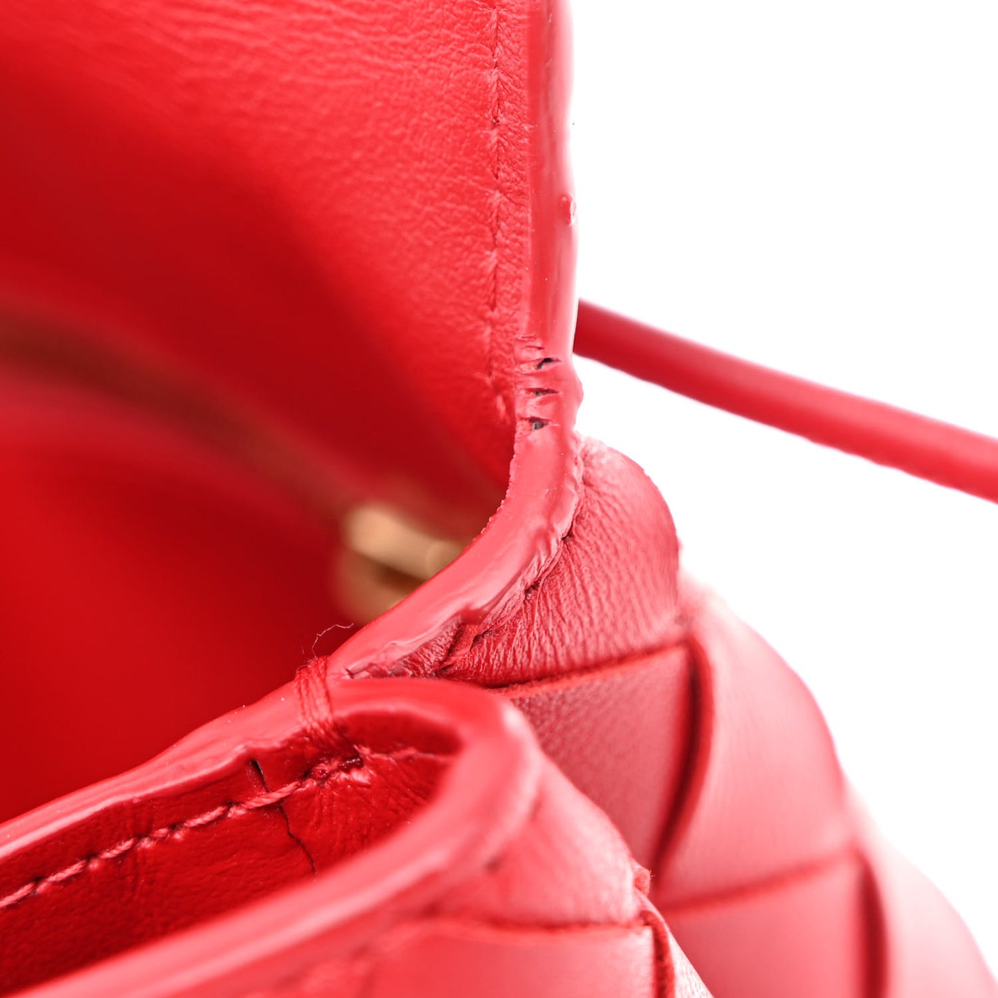 Lambskin Intrecciato Mini Crossbody Bag Apple Candy
