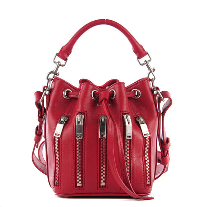 Saint Laurent Sheepskin Small Emmanuelle Zip Bucket Bag Red 1 of 7