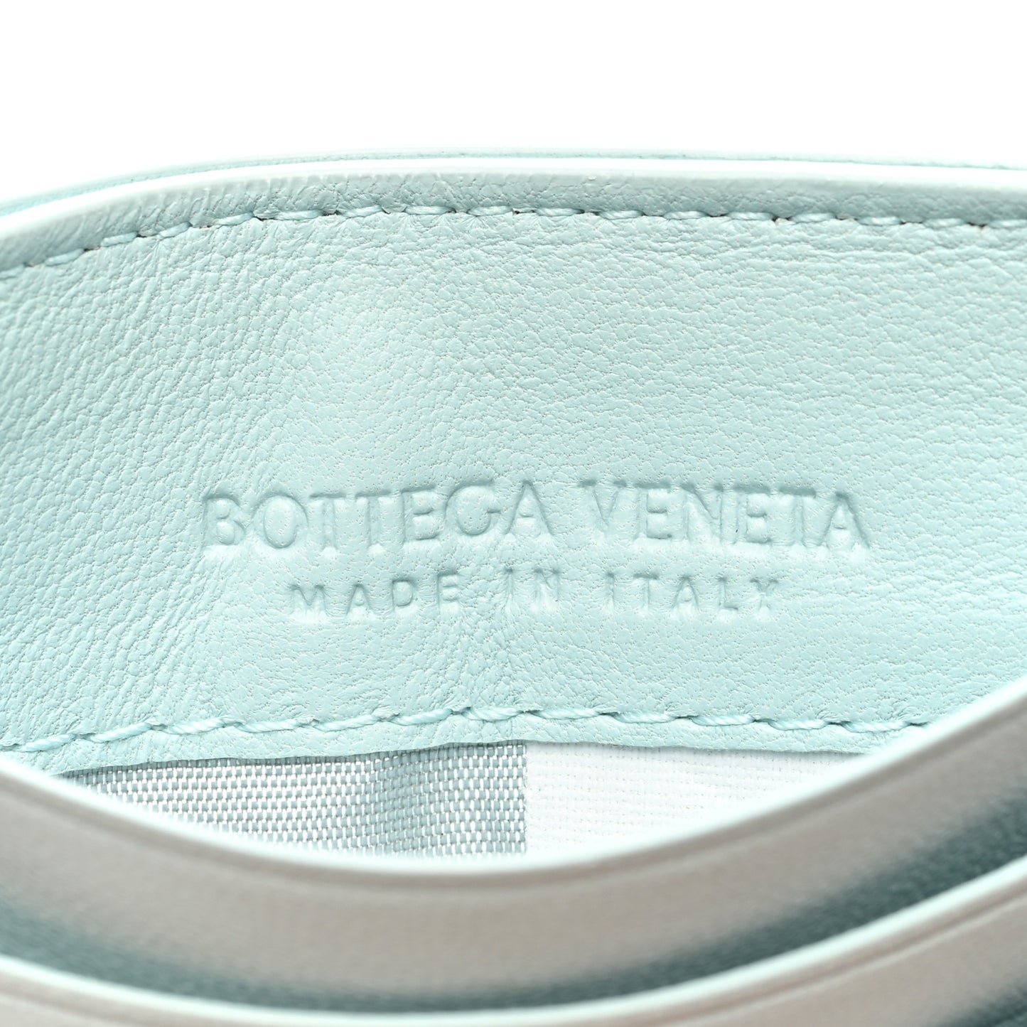 Nappa Intrecciato Card Holder Light Blue