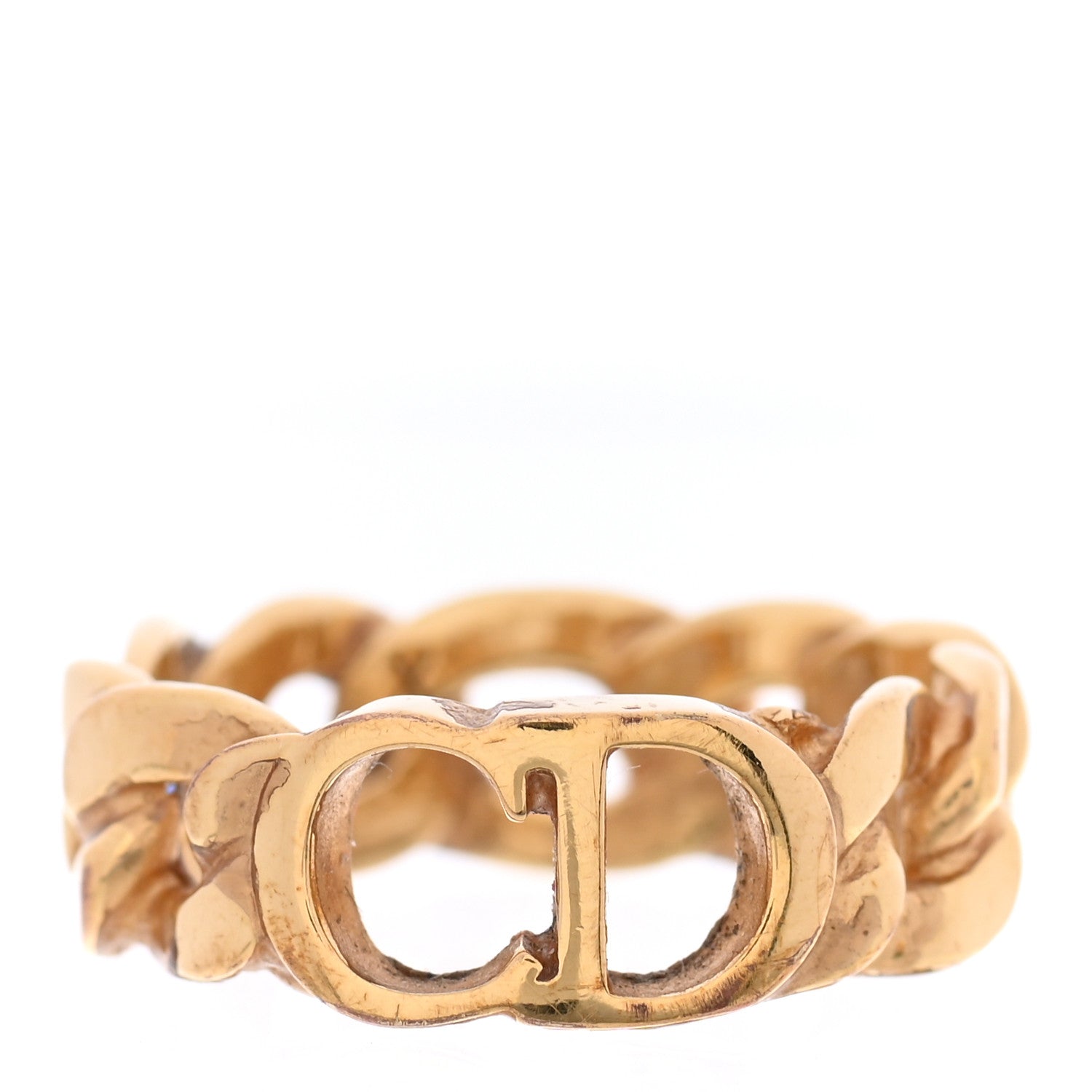 Christian Dior Metal Danseuse Etoile Chain Ring 57 8 Gold 1 of 4