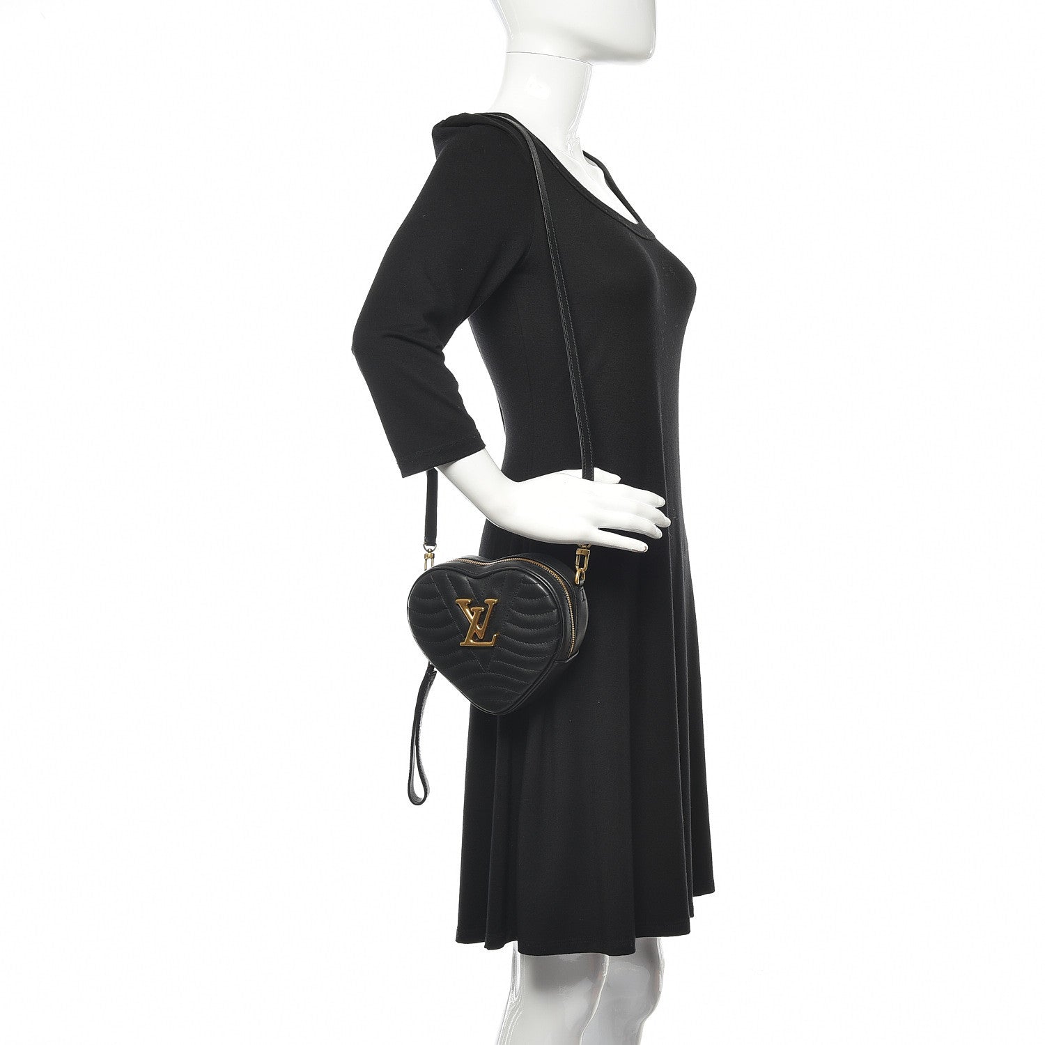 Louis Vuitton Calfskin New Wave Heart Bag Black 2 of 12
