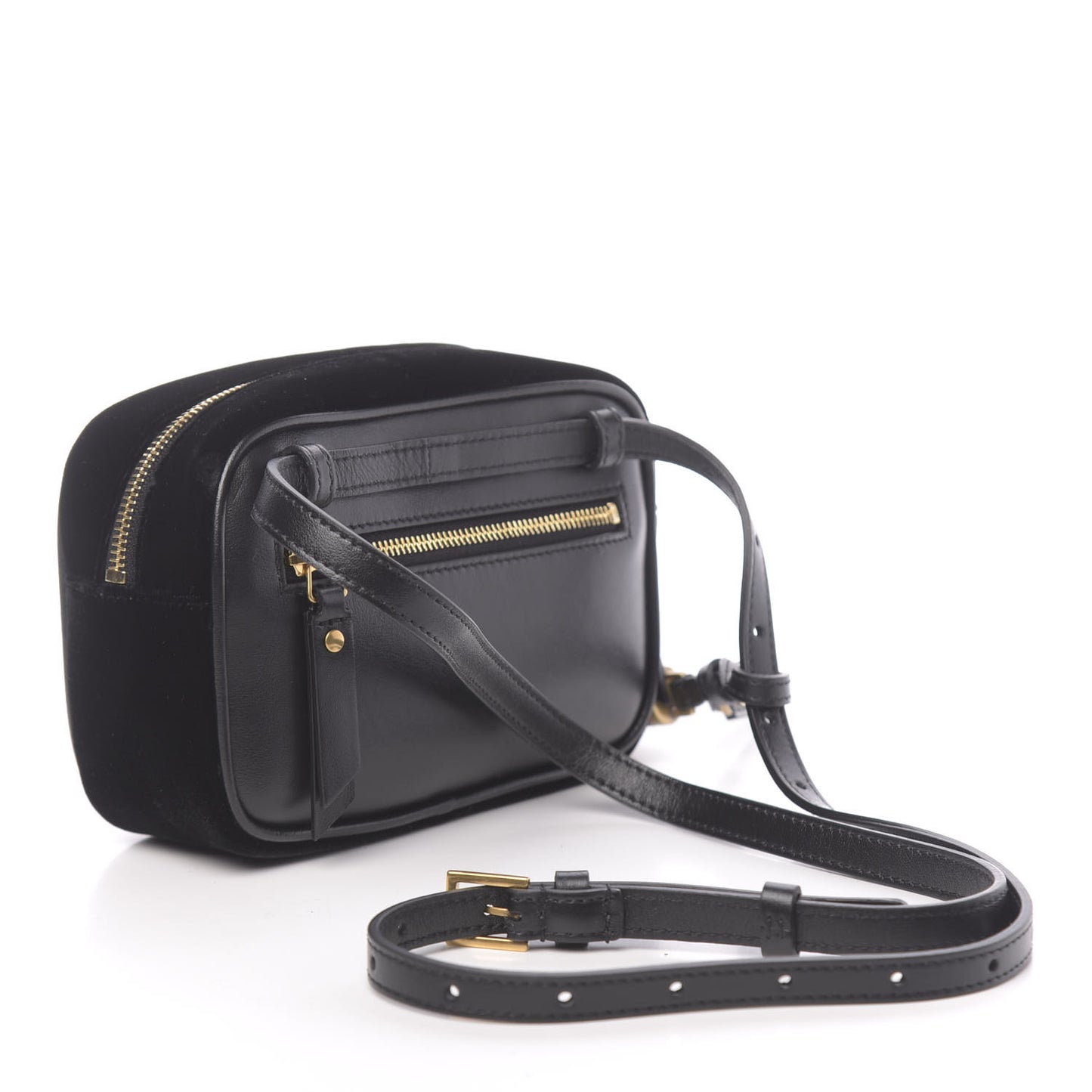 Velour Matelasse Monogram Lou Belt Bag Black