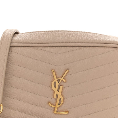 Saint Laurent Grain De Poudre Matelasse Monogram Mini Lou Camera Bag Dark Beige 8 of 10