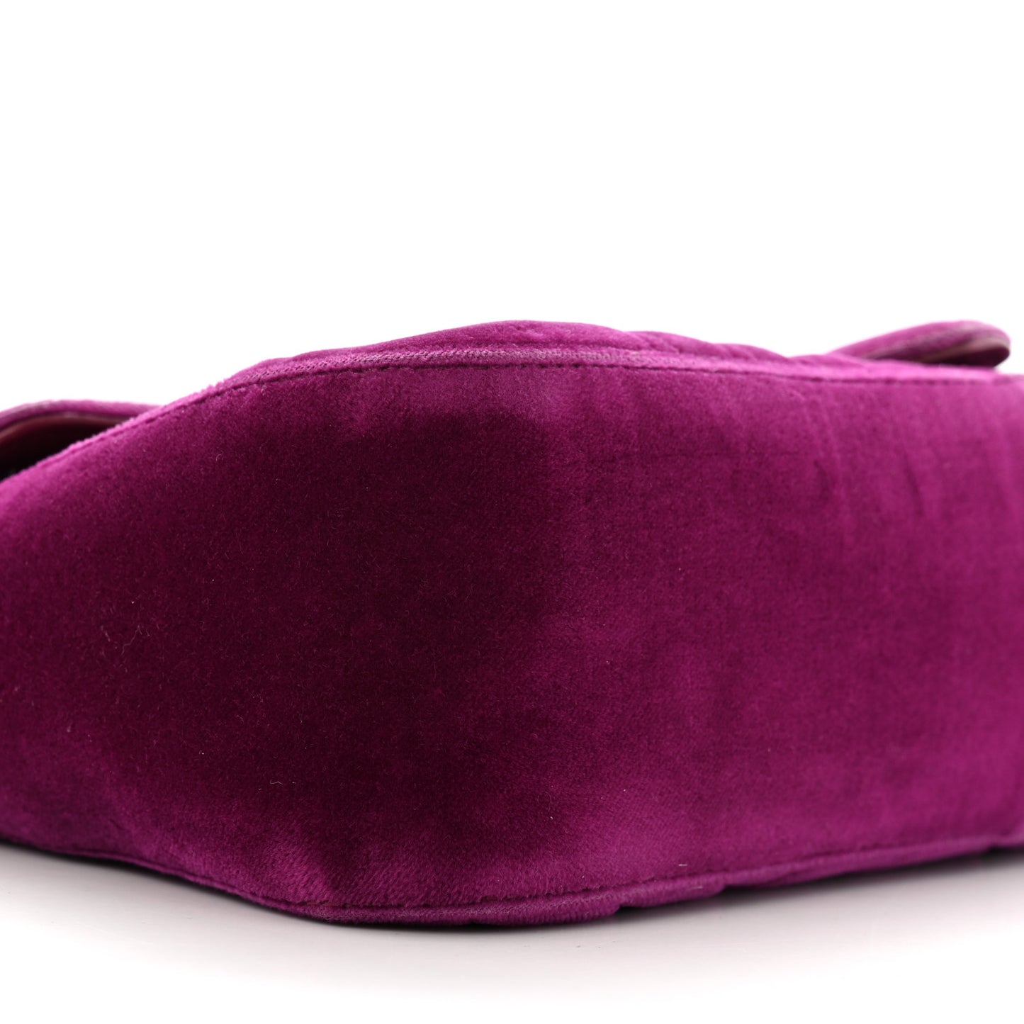 Velvet Matelasse Small GG Marmont Shoulder Bag Fuchsia Violet Cyclamen
