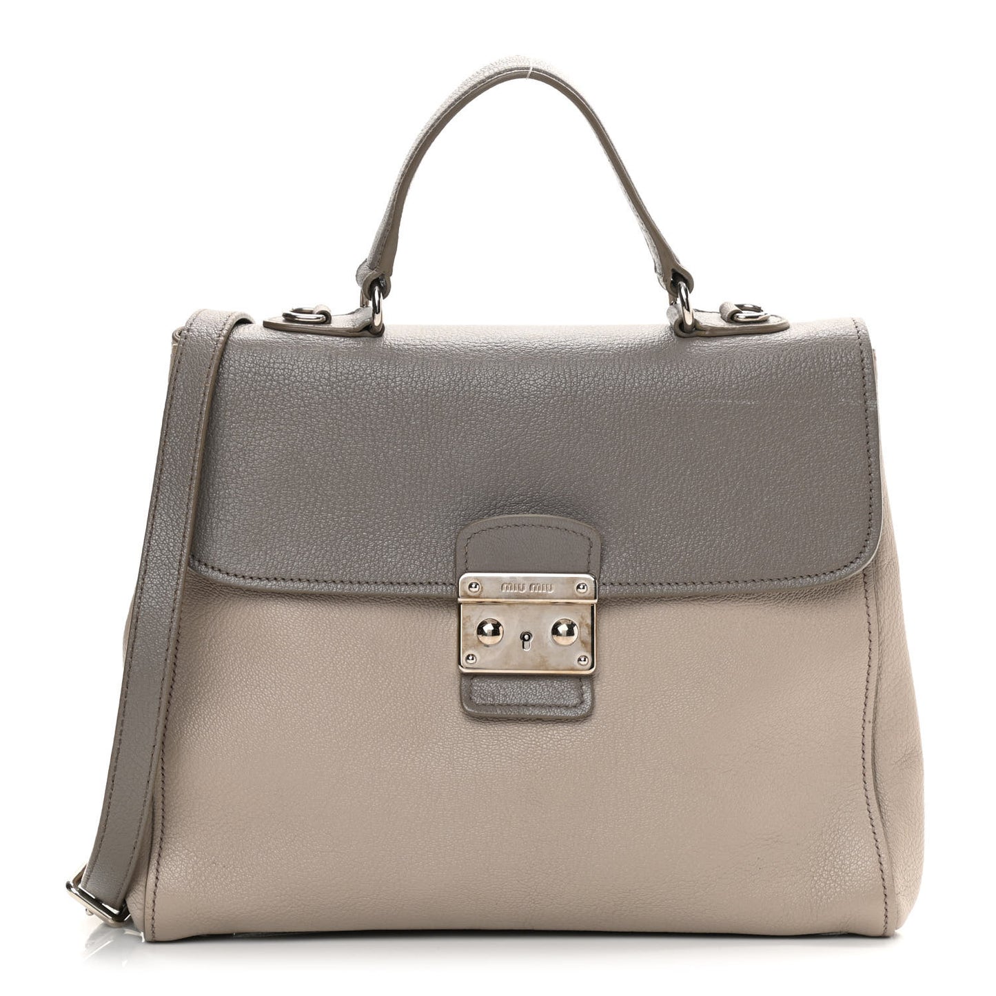 Madras Bicolor Top Handle Bag Pomice Argilla