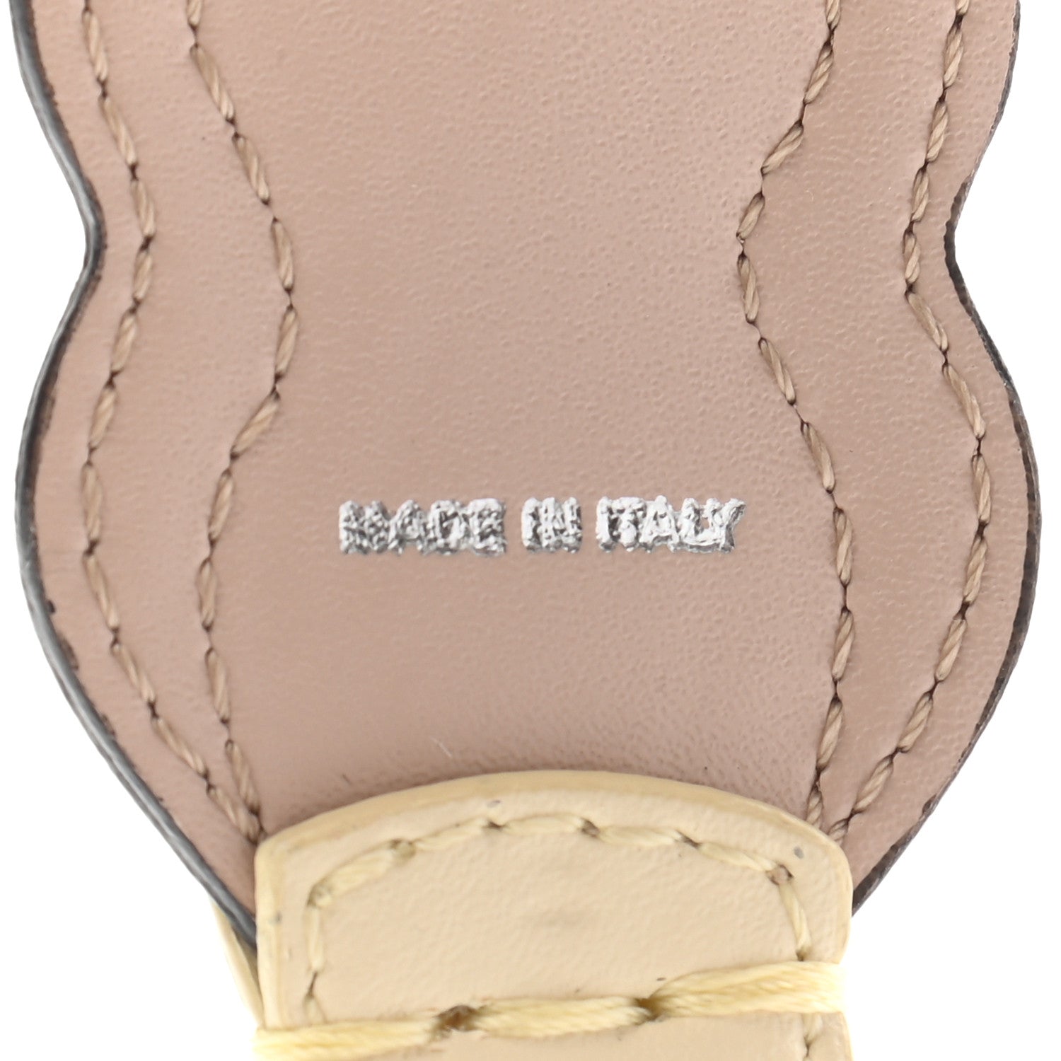Fendi Vitello Liberty Pearl Bi-Color Scalloped Mini Strap You Soap Burro 3 of 4