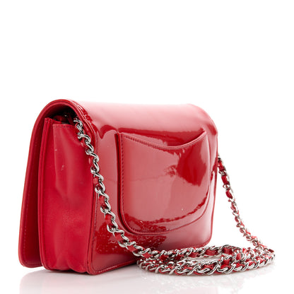 Chanel Patent Strass Wallet On Chain WOC Red 3 of 11