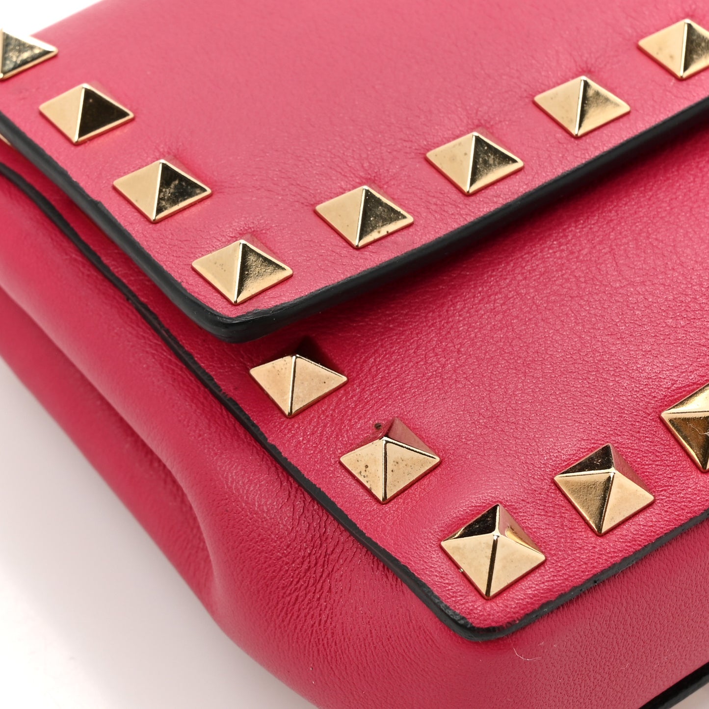Nappa Rockstud Bangle Clutch Red