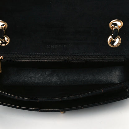 Chanel Suede Square Double Stitch Flap Black 6 of 7