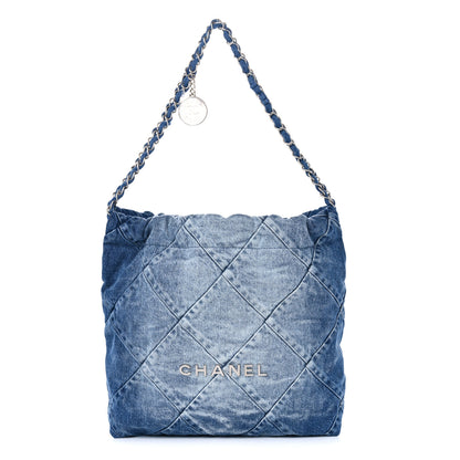 Chanel Denim Quilted Small Chanel 22 Blue 1 of 12