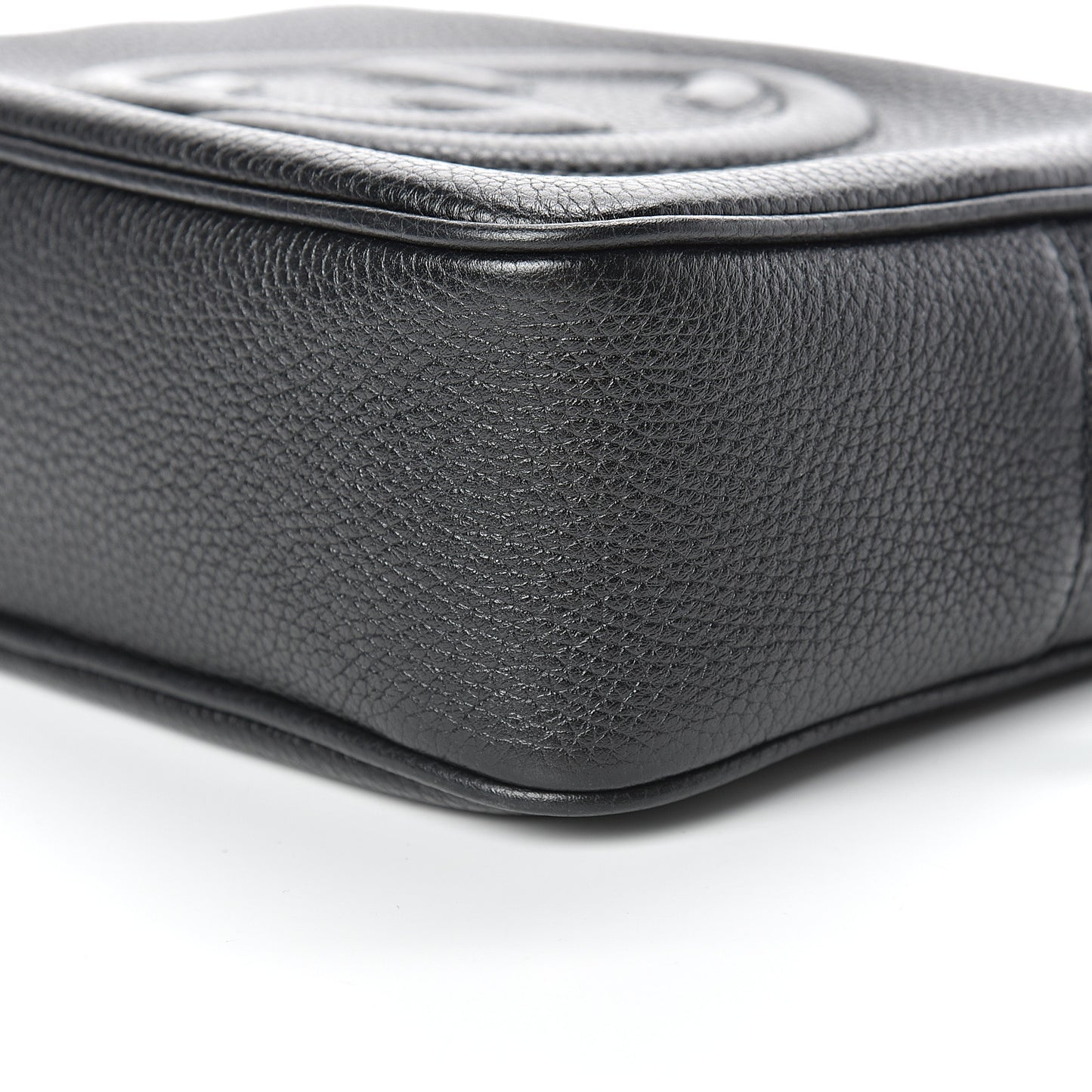 Pebbled Calfskin Small Soho Disco Bag Black