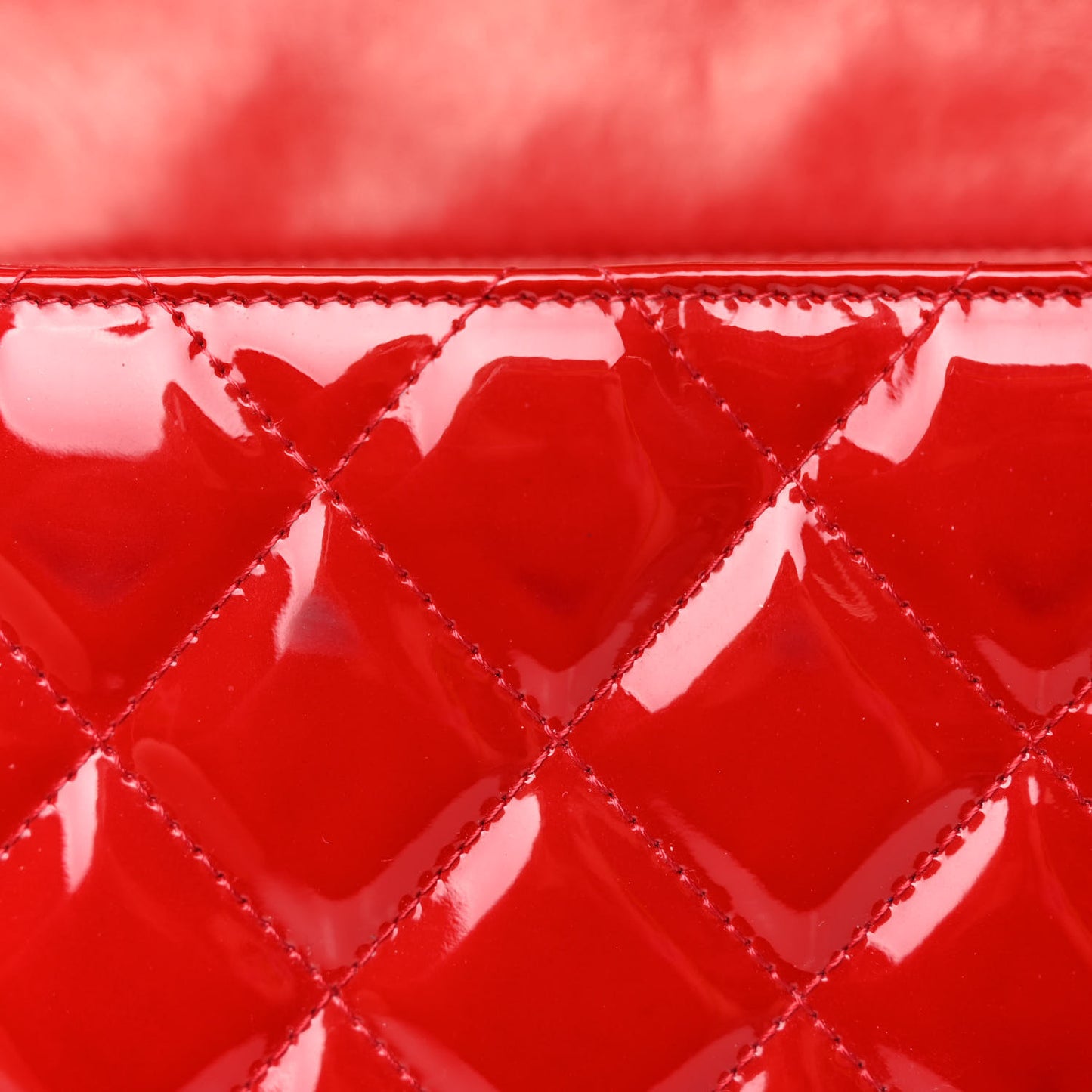 Patent Quilted Jumbo Single Flap Red