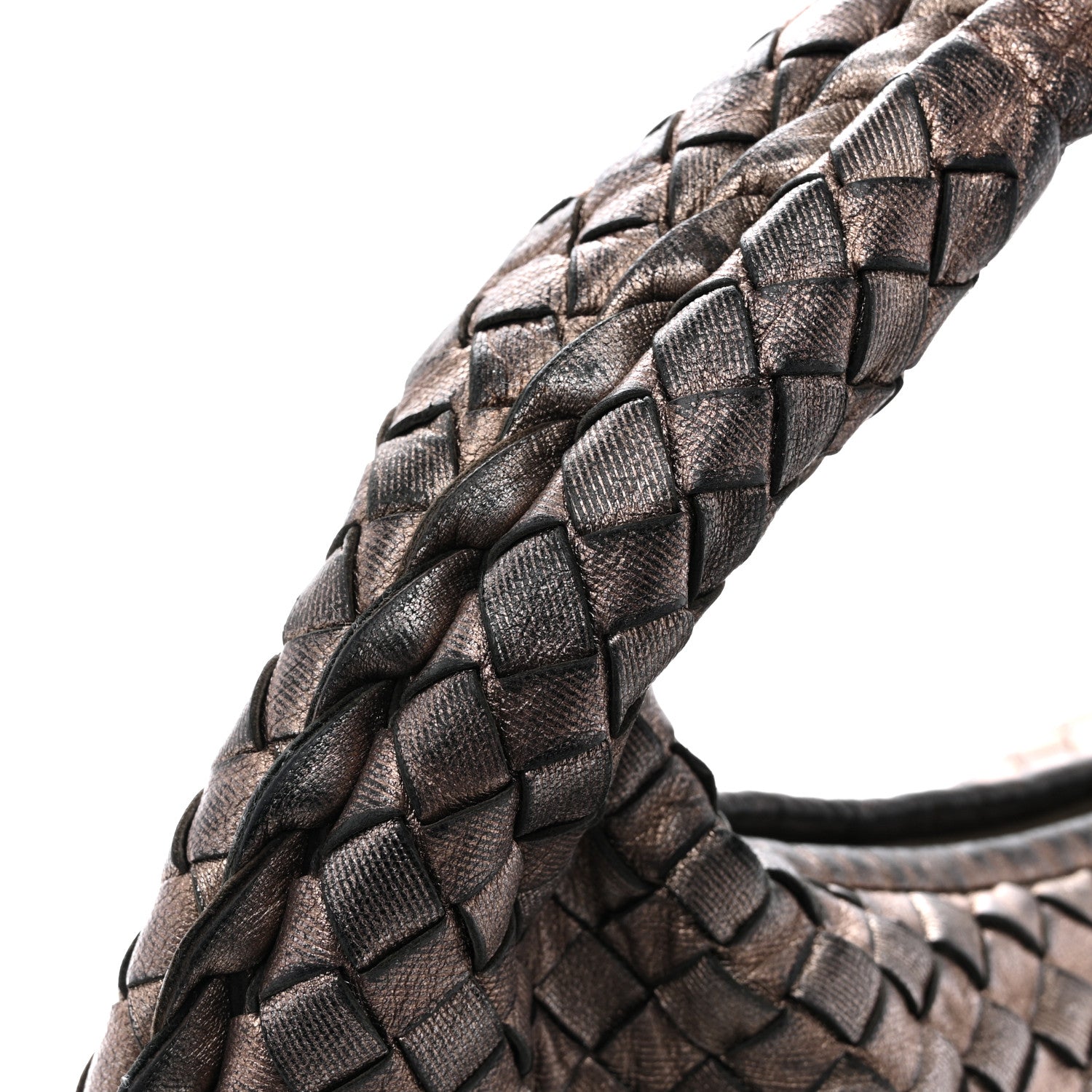 Bottega Veneta Metallic Nappa Intrecciato Medium Veneta Hobo Pewter 11 of 13
