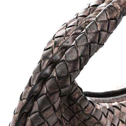 Bottega Veneta Metallic Nappa Intrecciato Medium Veneta Hobo Pewter 11 of 13