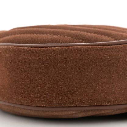 Saint Laurent Suede Calfskin Quilted Monogram Round Crossbody Bag Vintage Cork 9 of 9