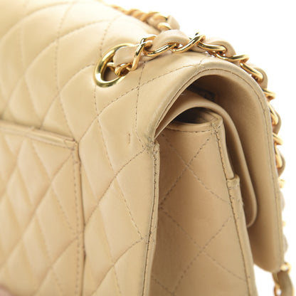 Chanel Lambskin Quilted Medium Double Flap Beige 15 of 16