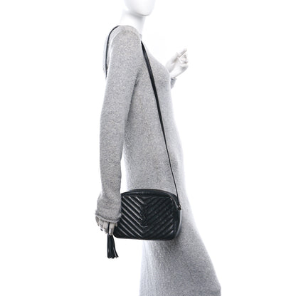Saint Laurent Calfskin Matelasse Monogram Monochrome Lou Camera Bag Black 2 of 12