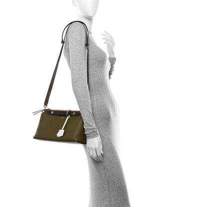 Fendi Vitello Dolce 4 Color Medium By The Way Boston Bag Avocado Plaster White Ice 2 of 11