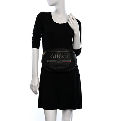 Gucci Grained Calfskin Logo Belt Bag Black 3 of 9