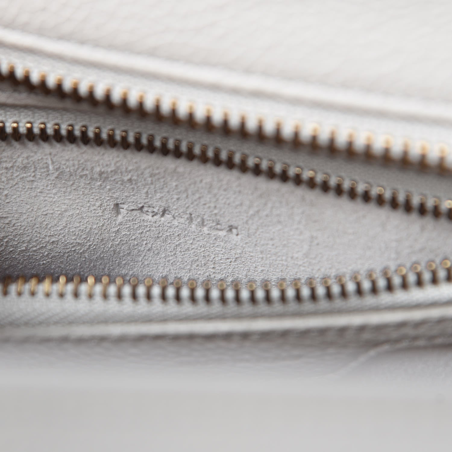 Celine Drummed Calfskin Micro Luggage Chalk 8 of 10