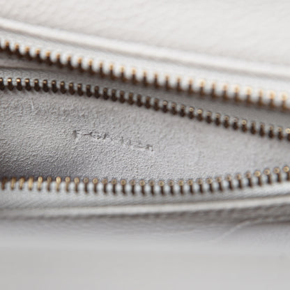 Celine Drummed Calfskin Micro Luggage Chalk 8 of 10