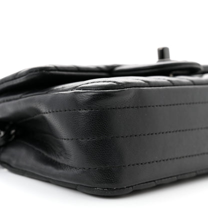 Chanel Lambskin Chevron Quilted Extra Mini Rectangular Flap So Black 9 of 10