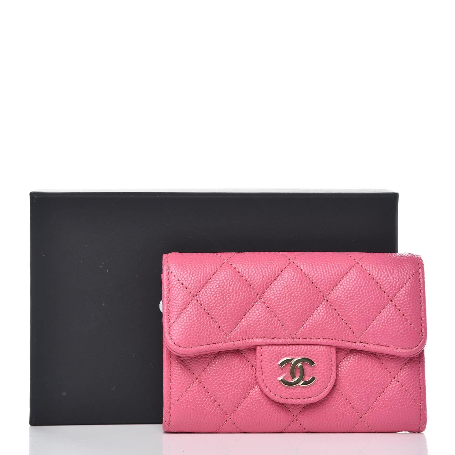 Chanel Caviar Quilted Flap Card Holder Pink 9 of 9