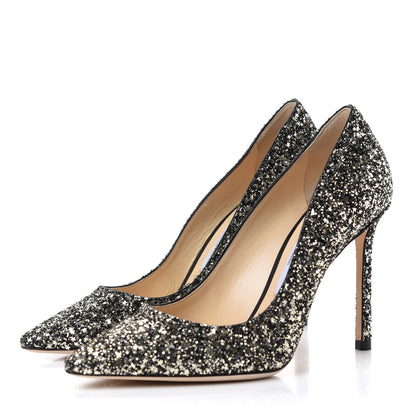 Jimmy Choo Coarse Star Glitter Romy 100 Pumps 37 Gold Mix 3 of 10