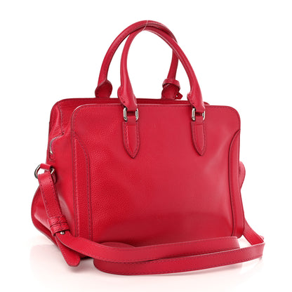 Alexander McQueen Pebbled Calfskin Small Skull Padlock Zip Around Tote Red 3 of 15
