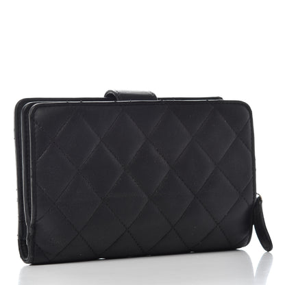 Chanel Lambskin Quilted Zipped Pocket Wallet Black 3 of 8