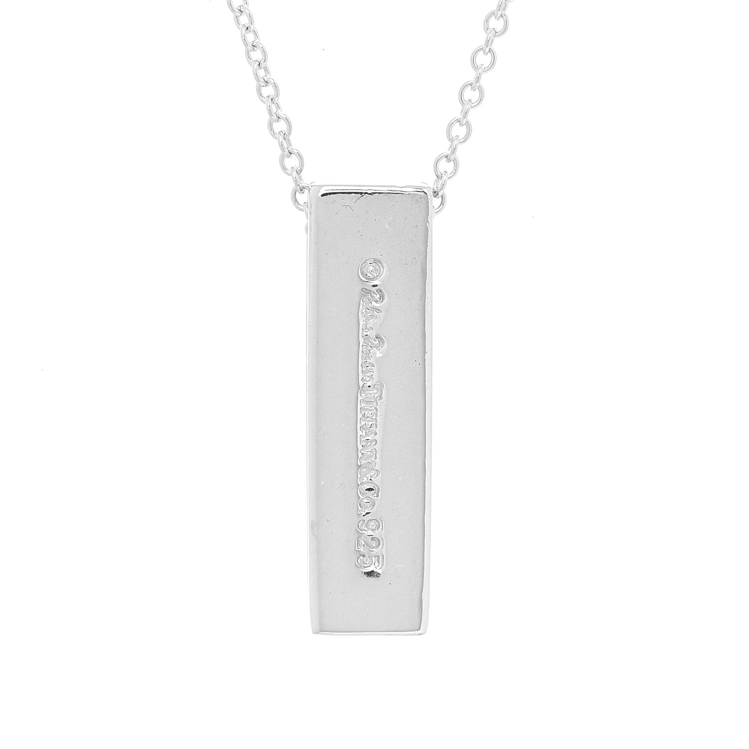 Tiffany Sterling Silver Diamond Paloma Picasso Love and Kisses Bar Pendant Necklace 5 of 5